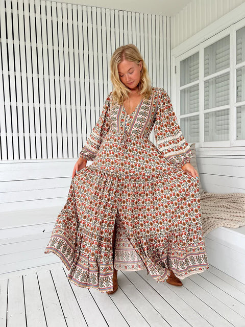 JAASE-Harlowe Print Lace Teresa Maxi Dress