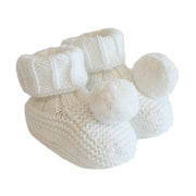 Alimrose-Pom Pom Baby Socks Ivory