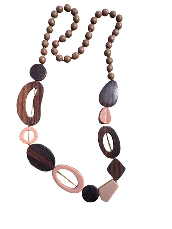 Resin and Timber Bead necklace