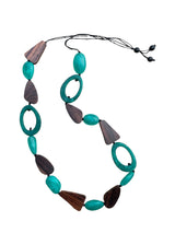 Resin and Timber oval necklace