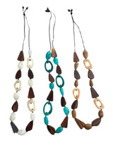 Resin and Timber oval necklace