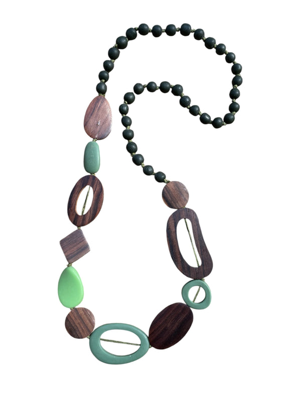 Resin and Timber Bead necklace