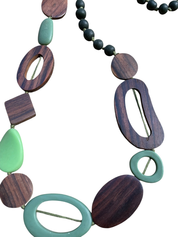 Resin and Timber Bead necklace