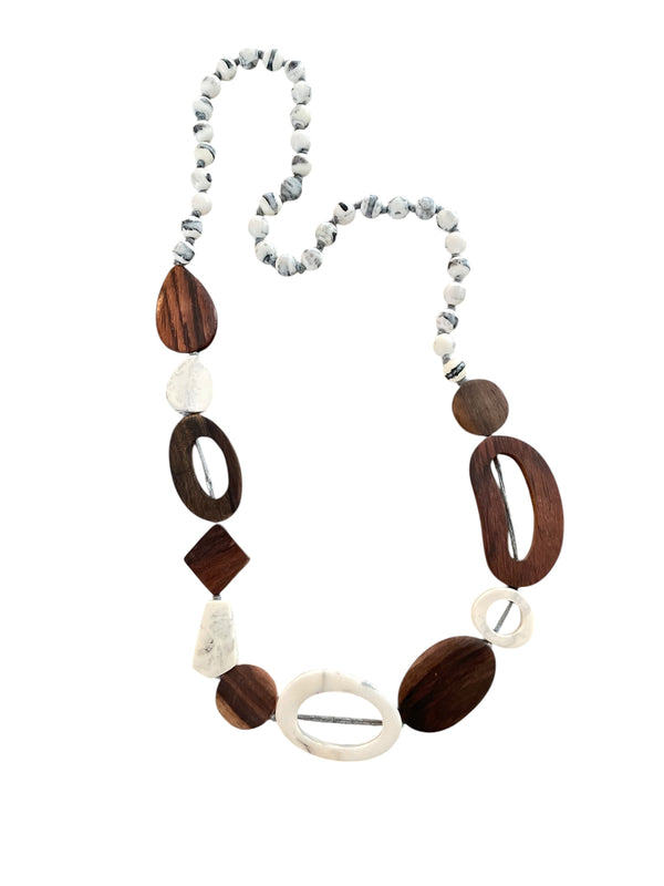 Resin and Timber Bead necklace