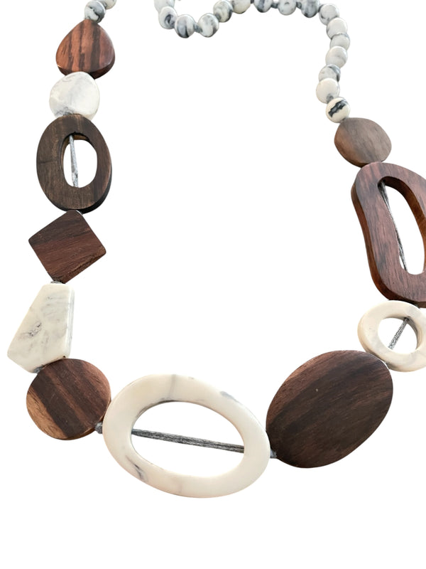 Resin and Timber Bead necklace