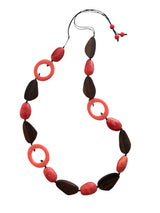 Timber and Resin Necklace Red