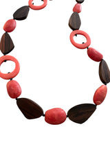 Timber and Resin Necklace Red