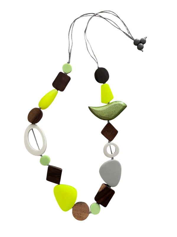 Resin and Timber Bird Necklace