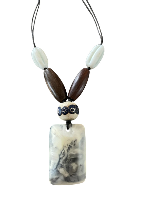 Resin Pendant Necklace Marble