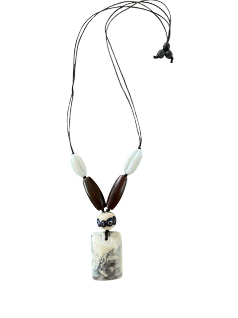 Resin Pendant Necklace Marble