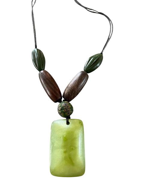 Resin Pendant Necklace Green