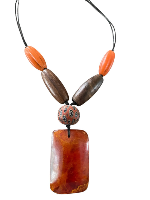 Resin Pendant Necklace Orange