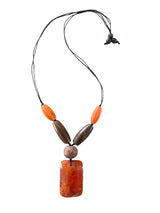 Resin Pendant Necklace Orange