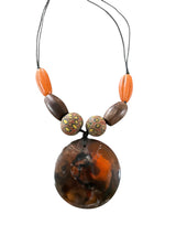 Resin Pendant Necklace Amber