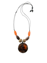 Resin Pendant Necklace Amber