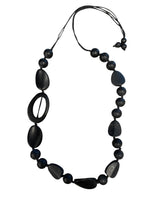 Resin oval necklace Black