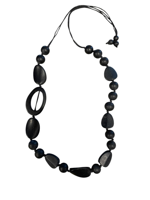 Resin oval necklace Black
