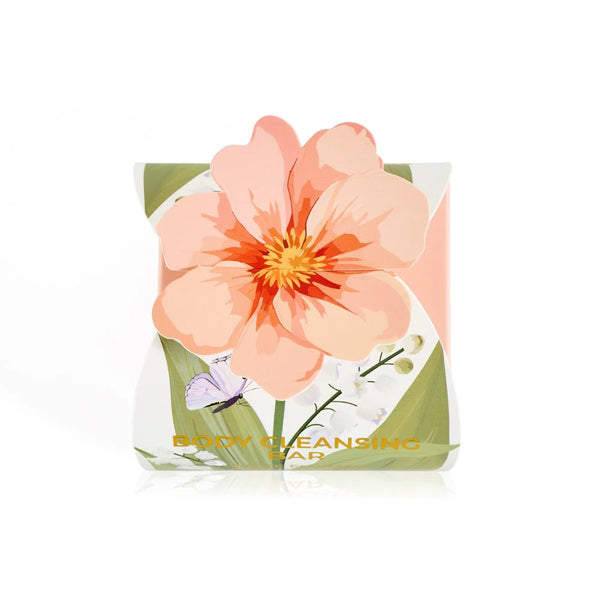 Body Cleansing Bar Gift Box - Peach Flower - White Florals & French Pear