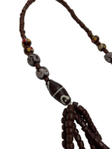 Sea Glass Multi-Strand Beaded Necklace Brown