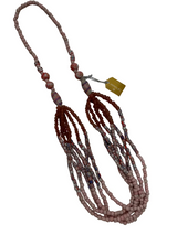 Sea Glass Multi-Strand Beaded Necklace Pink