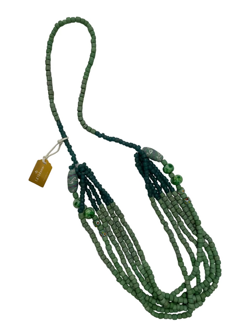 Sea Glass Multi-Strand Beaded Necklace Green