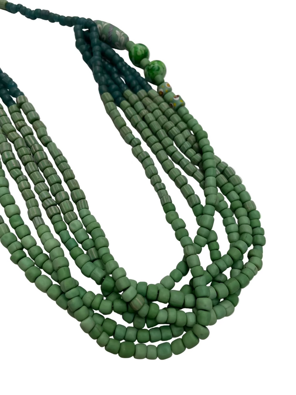 Sea Glass Multi-Strand Beaded Necklace Green