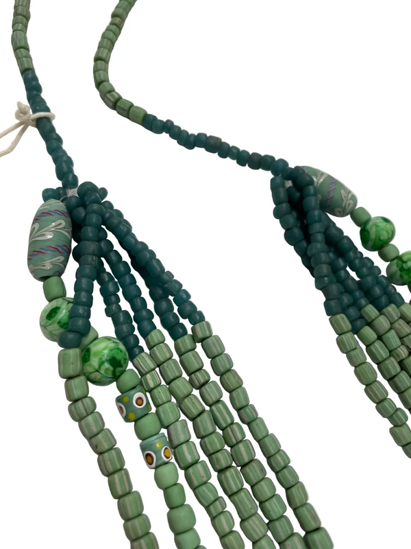 Sea Glass Multi-Strand Beaded Necklace Green