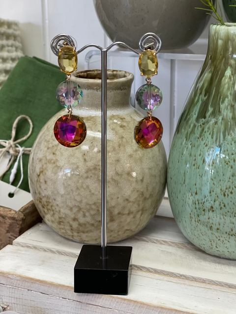Josephine Crystal  Earrings Multi
