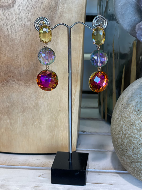 Josephine Crystal  Earrings Multi