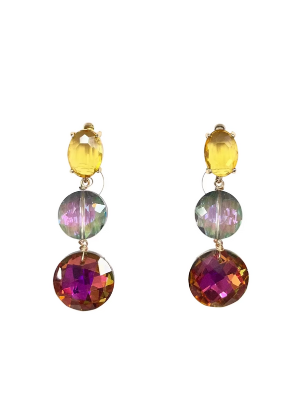Josephine Crystal  Earrings Multi