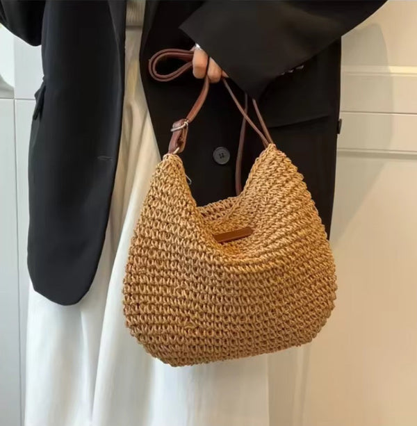 Linda Cross body raffia bag