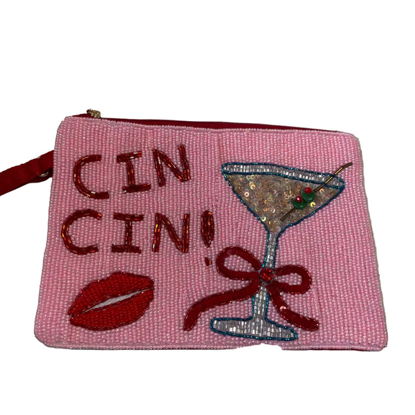 'Cin Cin' Beaded Clutch