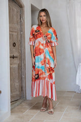 Spliced Dress with long sleeve