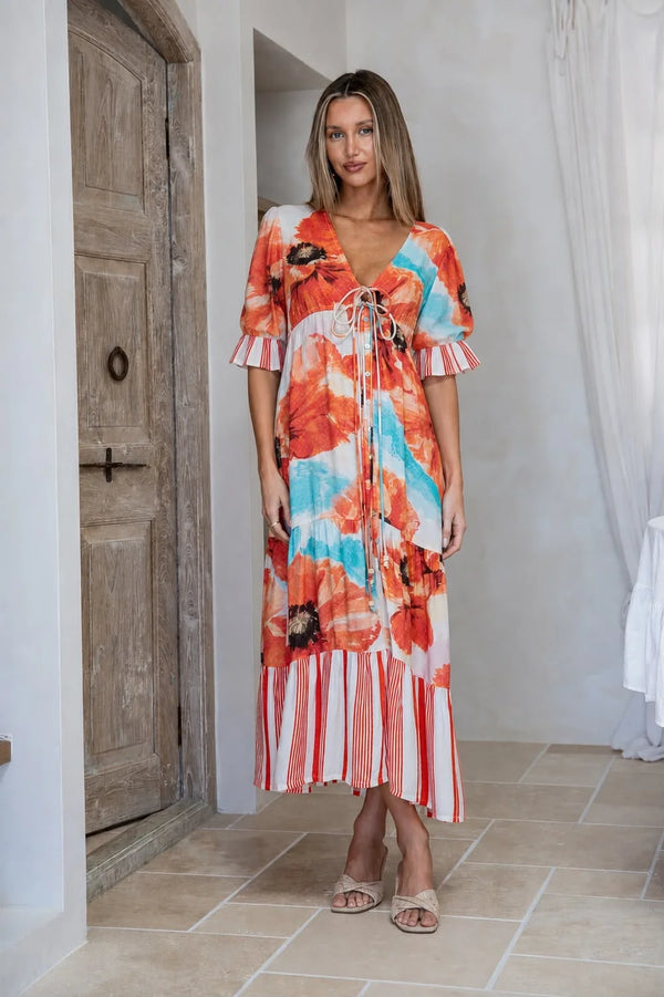 Spliced Dress with long sleeve
