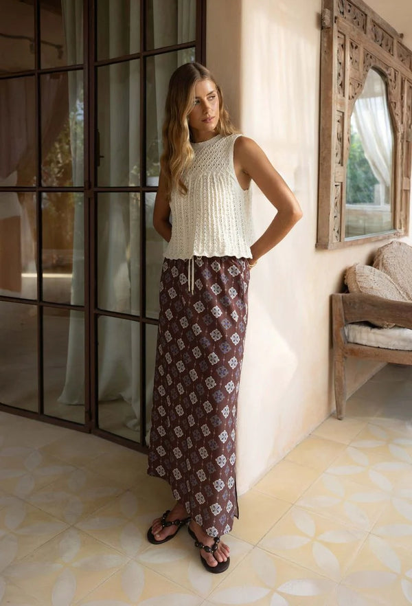 Vintage Tales Skirt-Choc/Cream