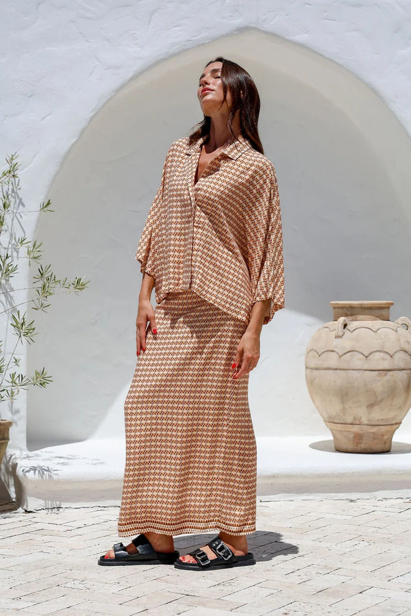 Helinski Brown Boxy  Shirt