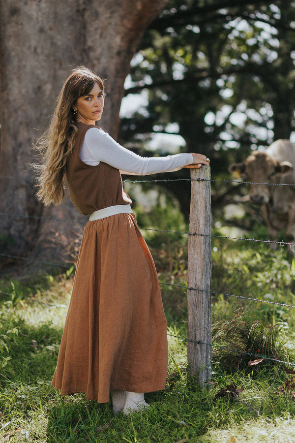 Lucie Linen Maxi Skirt