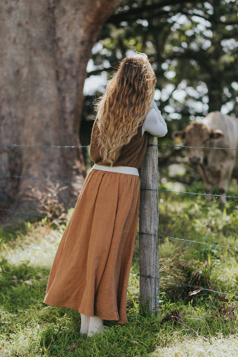 Lucie Linen Maxi Skirt