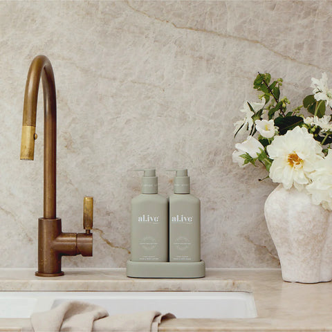 Compact bathroom duo wash  lotion  Ivory Bloom