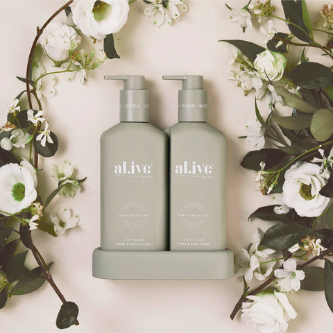 Compact bathroom duo wash  lotion  Ivory Bloom
