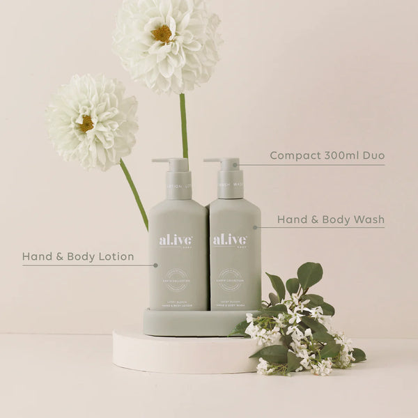 Compact bathroom duo wash  lotion  Ivory Bloom