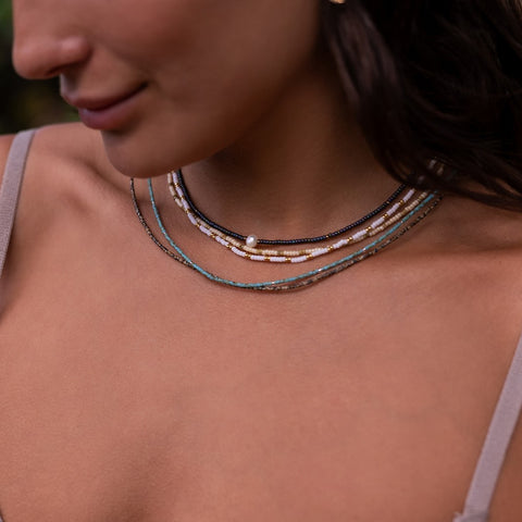 Inspiration Necklace White, Pink and Gold