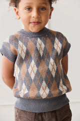 Jamie Kay- Marcus Knit Vest - Marcus Jacquard Arctic