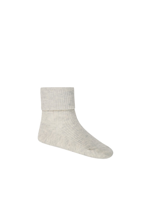 Jamie Kay-Classic Rib Sock-Light Oatmeal Marle