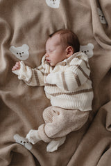 Jamie Kay-Bear Knitted Blanket - Cashew Marle