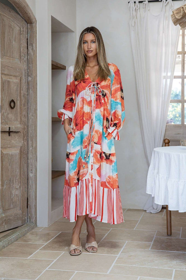 Spliced Dress with long sleeve