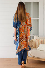 Orange/Navy Kimono