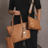 Black Caviar Designs- Tara Tan 3 Piece Handbag Set