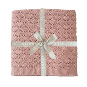 Alimrose- Heritage Knit Baby Blanket Petal