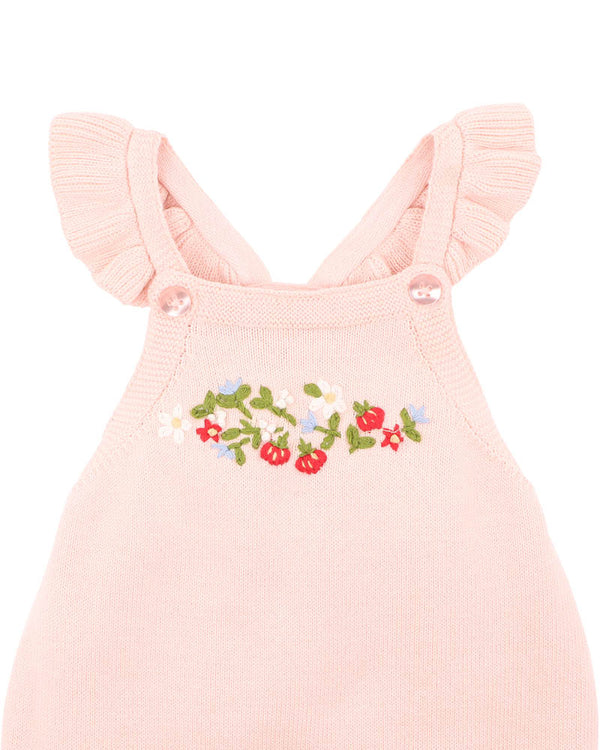 POPPY HAND EMB. ORGANIC KNIT BODYSUIT